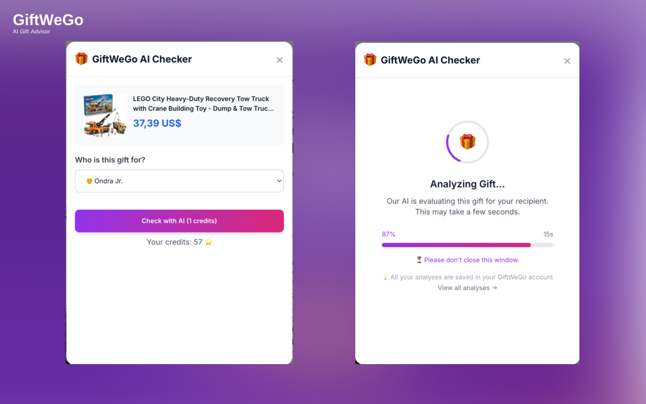 GiftWeGo AI Checker — analýza produktu