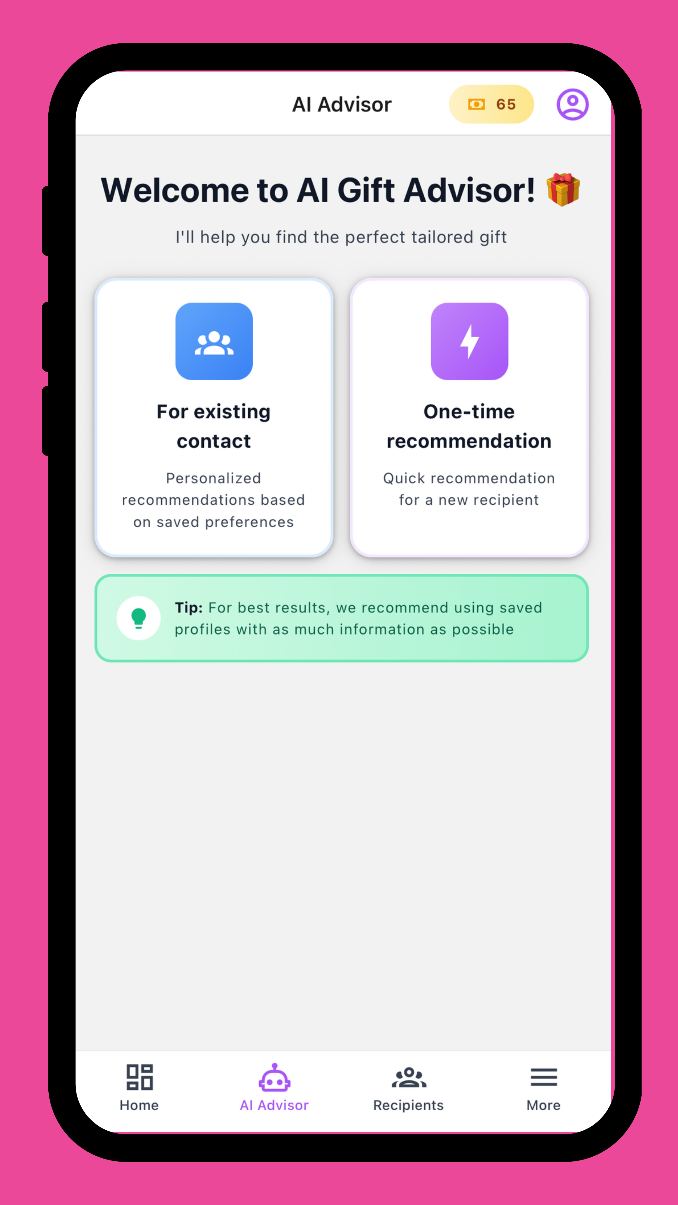 GiftWeGo Mobile — AI Advisor