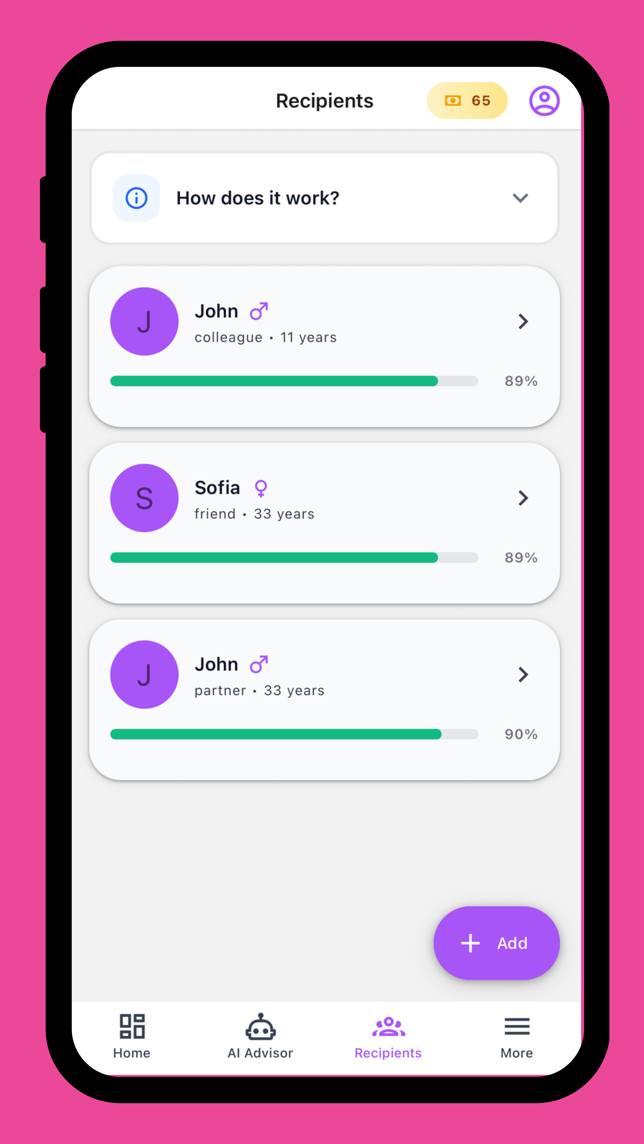 GiftWeGo Mobile — Obdarovaní