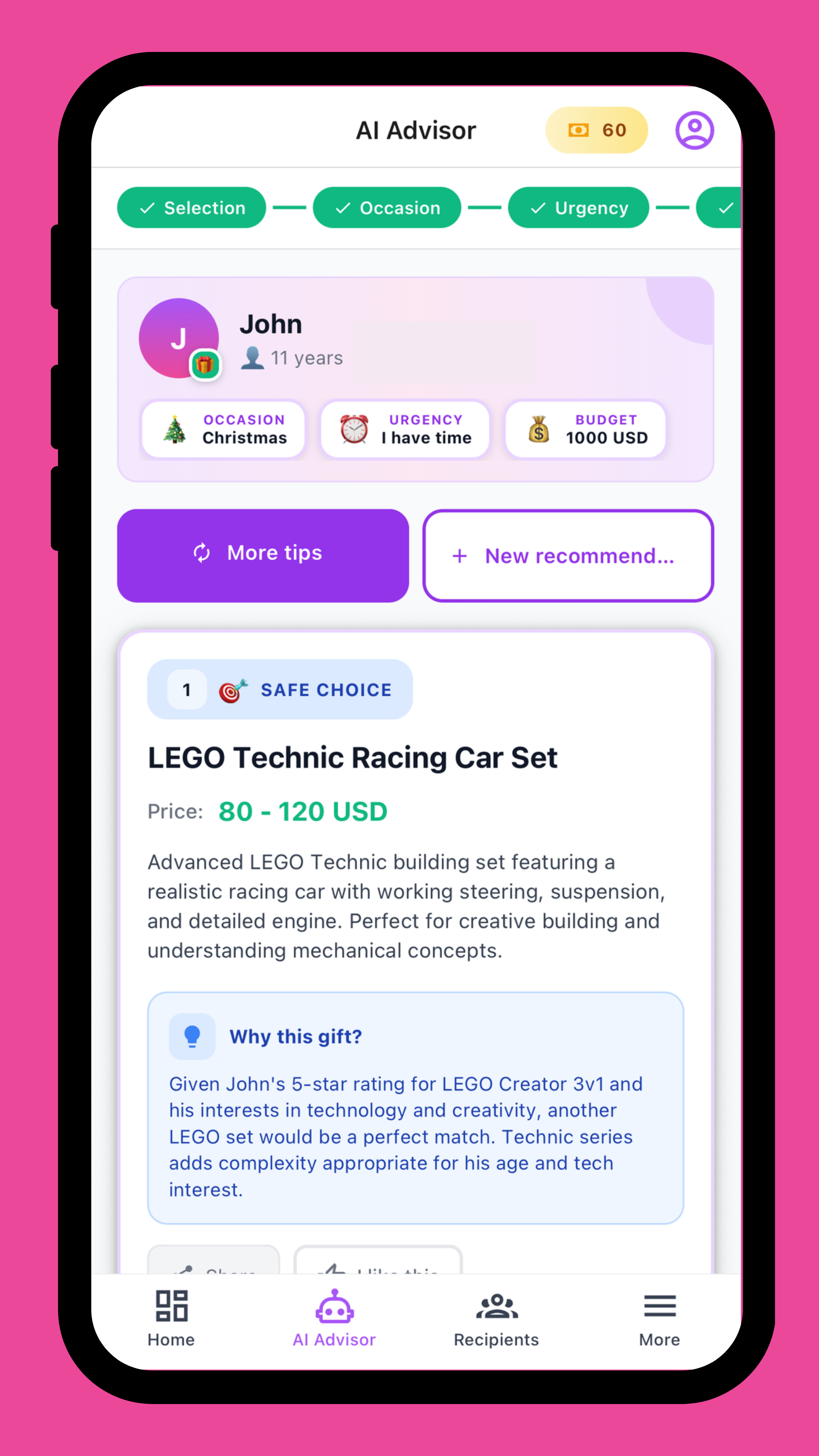 GiftWeGo Mobile — AI doporučení