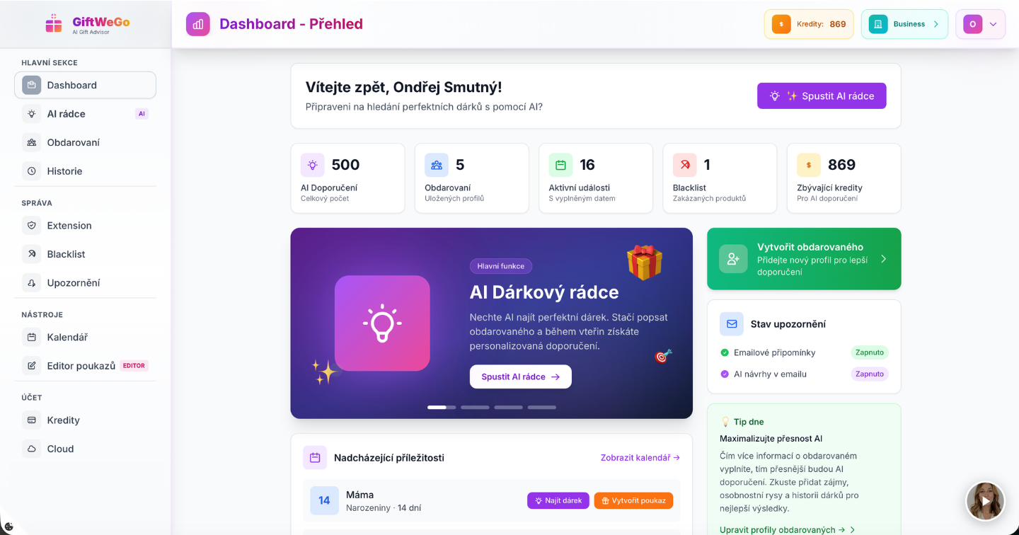 GiftWeGo — Dashboard