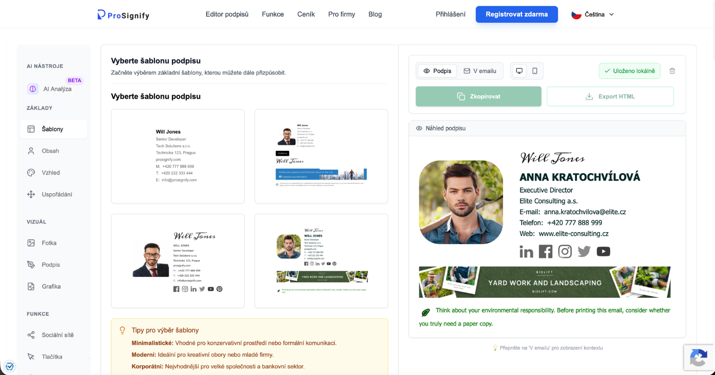 ProSignify — Editor podpisů